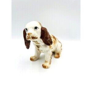 Cocker Spaniel Springer Dog Porcelain Figurine Royal Japan Hand Painted Vtg 8.5"